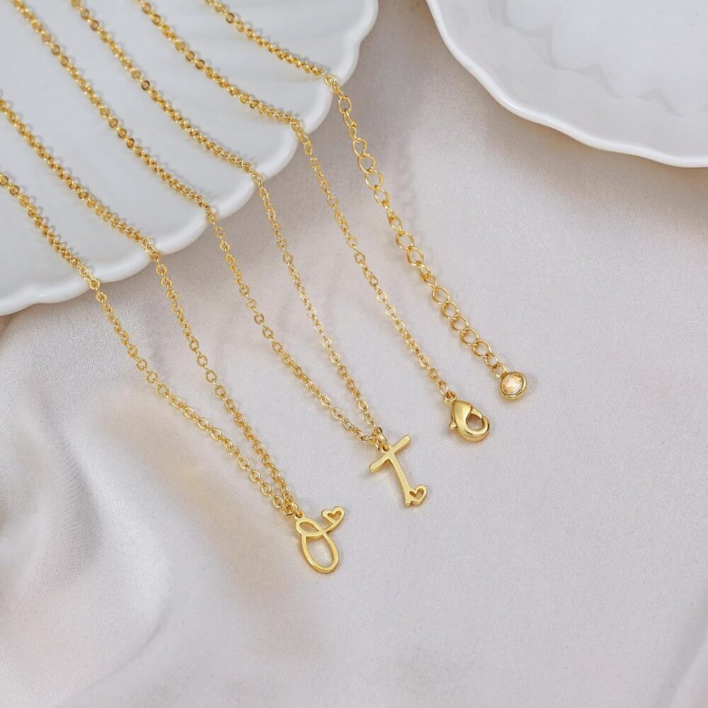 Initial Necklace for Women-14k Gold Filled Dainty Letter Necklaces Trendy Cute C - Picture 7 of 8